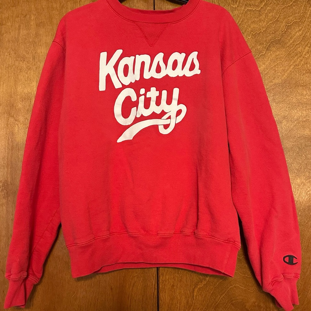 Kansas City Champion Black and Red Crewneck